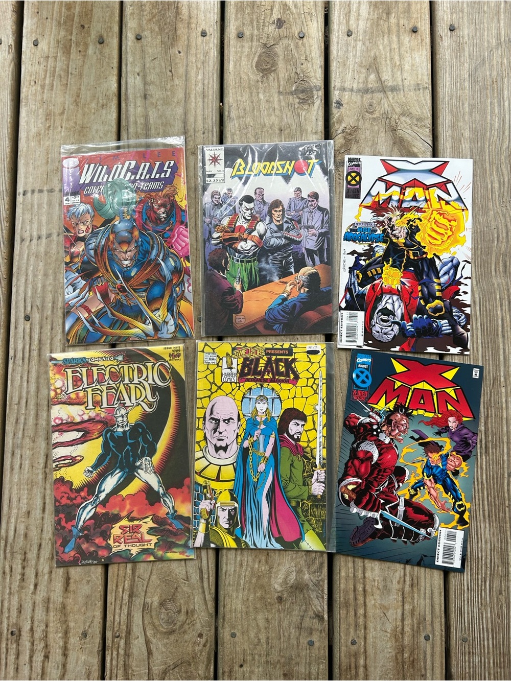 Vintage Comic Book Lot - X-Man, WildC.A.T.s, Bloodshot, Electric Flare